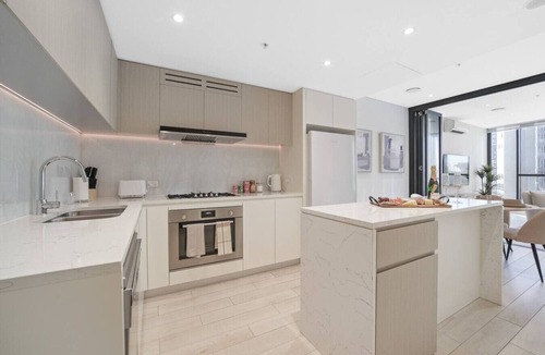 Wentworth Point Apartment | Bouclé Haven | 2BR, Sunset Skyline Views + Parking