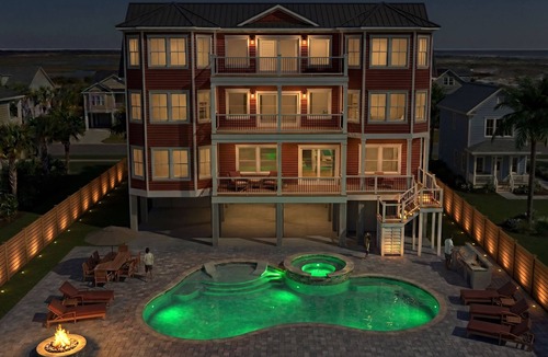 Murrells Inlet House | Brand New 10BR Oceanfront. Pool, Spa, Theater Room, Game Area, Firepit, Elevator