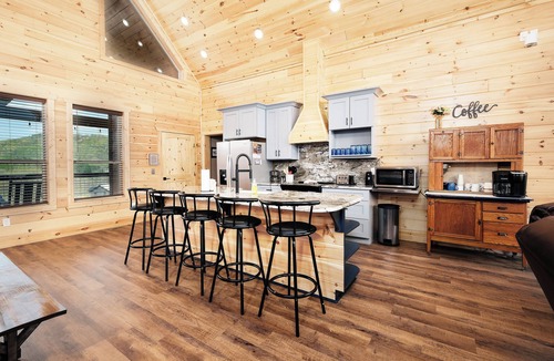 Sevierville Cabin | Brand new gorgeous 5BR cabin with mtn views, game room, hot tub, movie theater!