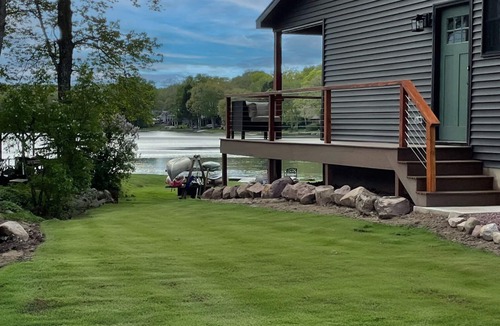 Penn Lake Park House | Brand New Lakefront Cabin w/Firepit and Boats