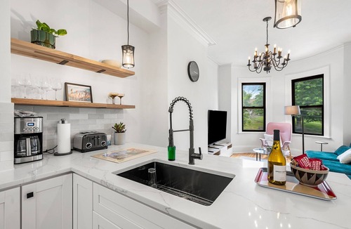 Highland Park Condo | Bright Brownstone w Terrace+View