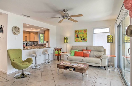 Tahquitz River Estates Condo | Bright Condo: Walk to DT, Art Museum & Trails