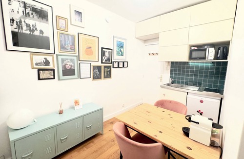 Quartier de la Goutte-d'Or Apartment | Bright studio, balcony & stunning Sacré-Cœur view