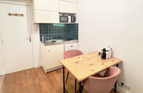 Quartier de la Goutte-d'Or Apartment | Bright studio, balcony & stunning Sacré-Cœur view