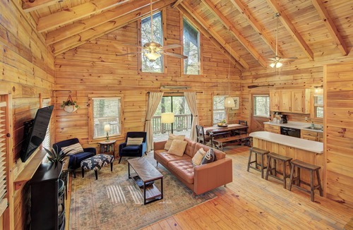 Lake Lure Cabin | Broad River Roost - Dog Friendly Cabin With Riverfront Fire Pit