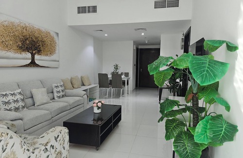 Dubai Apartment | Burj khalifa overlooking night views, city views, sunrise relaxing from balcony