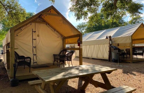 Prairie Lea Cabin | Cabin at Son's Blue River Camp! Stay here & enjoy the gorgeous San Marcos River!