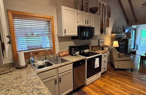 Cashes Valley Cabin | Cabin is located right on Creek, 2-bedroom cabin in charming Blue Ridge.