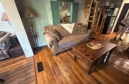 Cashes Valley Cabin | Cabin is located right on Creek, 2-bedroom cabin in charming Blue Ridge.