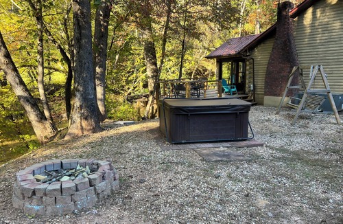 Cashes Valley Cabin | Cabin is located right on Creek, 2-bedroom cabin in charming Blue Ridge.
