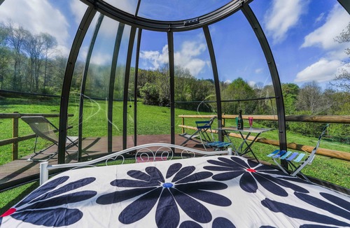 Montoulieu Cabin | Cabin 'Nuit Insolite En Dôme Vitré' with Mountain View, Private Terrace and Shared Garden