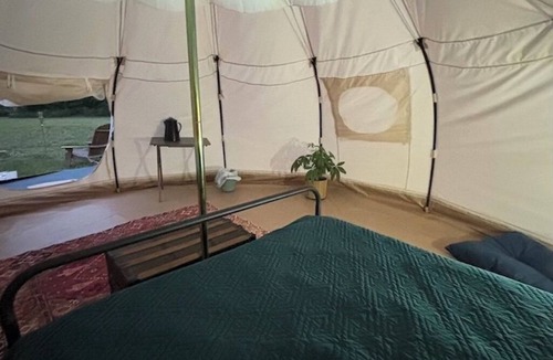 Millerton RV Rental | Camp Sly Fox Bell Tent With A Clear Ceiling. Sleep Under the Stars!