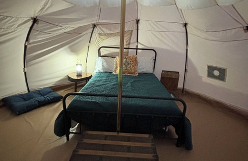 Millerton RV Rental | Camp Sly Fox Bell Tent With A Clear Ceiling. Sleep Under the Stars!