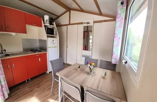 Saint-Didier-sous-Aubenas Ski Chalet | Camping Le Verger de Jastres* - Chalet Morea 3 rooms 5 people air-conditioned