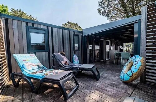 Brem Sur Mer House | Camping L'Océan * - Mobile Home Quattro Premium 5 Rooms 8 People Jacuzzi + Air Conditioning + TV