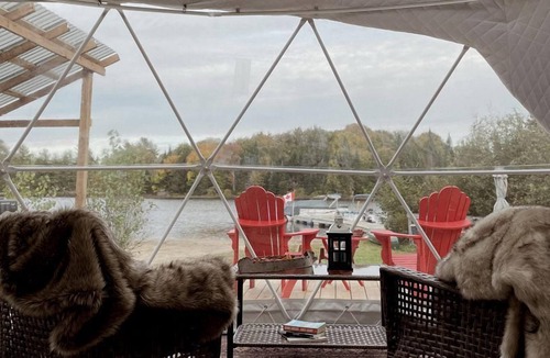 Whitestone RV Rental | Canadian Glamping Escape in Pet-Friendly Beach Dome in Dunchurch, Ontario