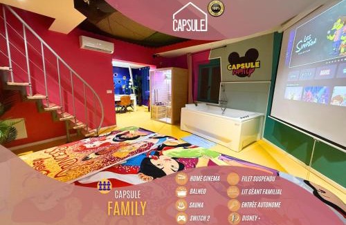 Crespin Apartment | Capsule Family - Sauna - Jacuzzi - Projecteur - Billard - Nintendo Switch 2 - Filet suspendu