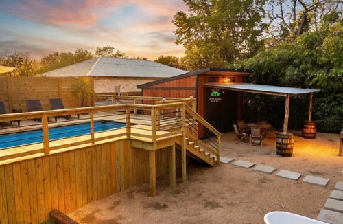 South Manchaca House | Casa Bahia - Pool, Western Bar, HUGE Resort Backyard, Sleeps 17 across 3 units!