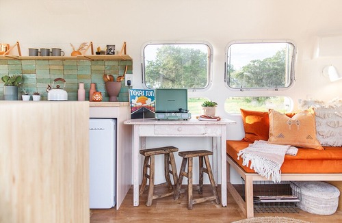 Spicewood House | Casita Coyote - A Cliffside Airsteam with a View and Lake Access