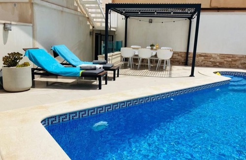 San Miguel de Salinas Villa | CBA Casa Bohemios AZUL: modern villa with private pool at Costa Blanca Spain