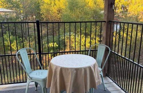 Log Cabin House | Cedar Creek Lake: lake view, dock access and big bass just off shore.