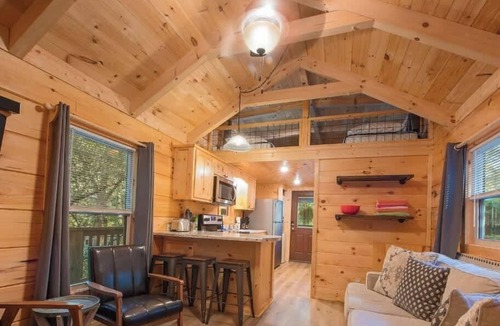 Lookout Valley Neighborhood Association Cabin | Celina Cabin Private Spa, Firepit, wooded retreat