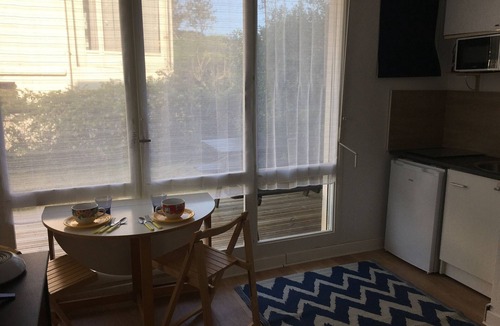 Merville-Franceville-Plage Apartment | Central Apartment with Terrace, Close to Beach, Pets Allowed