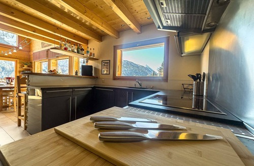 Finhaut House | Chalet Boder - View of Mont Blanc - Fireplace