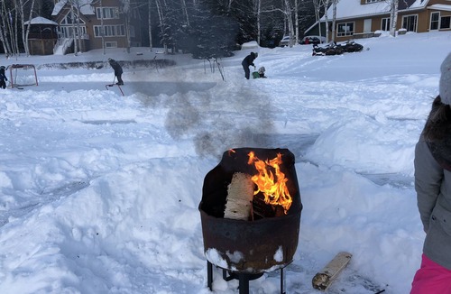 Mandeville Ski Chalet | Chalet l'Oasis with private lakeside beach and in-ground spa