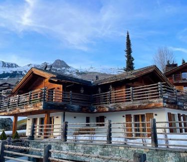 Verbier Ski Chalet | Chalet Les Moulins 5 chambres cheminée piscine sauna parking privé
