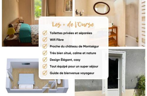 Fougax-et-Barrineuf House | Chambre double cosy - Gîte de la Louve