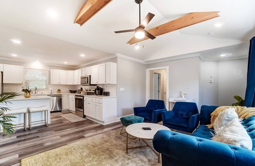 Starmount House | Charlotte Pet Friendly 3BR Chateau Hot Tub Mini Golf Fire Pit SouthPark