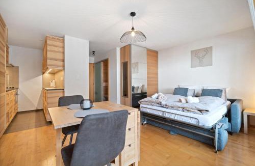 Ovronnaz Apartment | Charmant studio rénové situé dans les bains d'Ovronnaz, immeuble les Sources