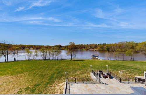 Orange House | Charming dog-friendly lakefront villa with private dock, firepit, stunning views