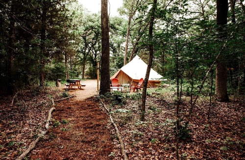 Coleman RV Rental | Charming Equipped Bell Tent Surrounded by Nature in Oklahoma