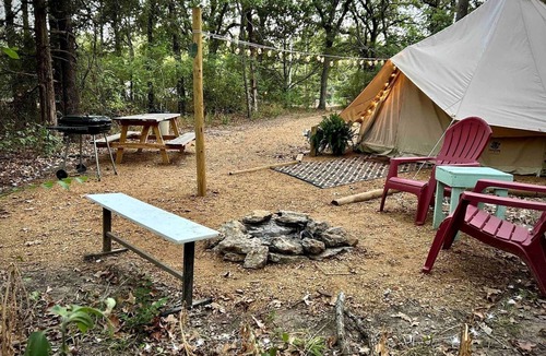 Coleman RV Rental | Charming Equipped Bell Tent Surrounded by Nature in Oklahoma