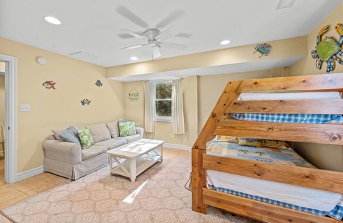 Southern Shores House | Charming home with wraparound balcony, central AC, full kitchen, & W/D
