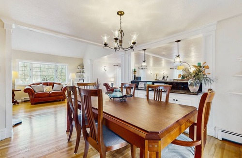 Osterville House | Charming home with open layout, deck, grill, AC, W/D, & yard