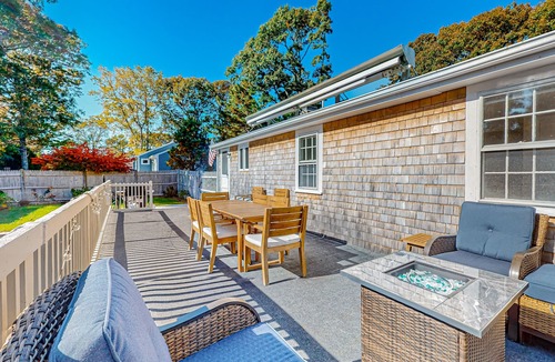 South Dennis House | Charming home with private pool, deeded bay access, firepit, & W/D