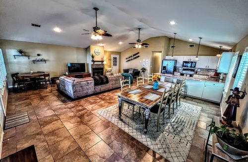 Leisure Land House | Charming Lake House Retreat with Private Dock & Expansive Covered Porch