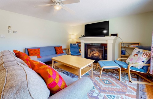 Lisbon House | Charming Landaff home with a deck, firepit, fireplace, partial AC, and W/D