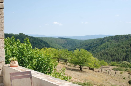 Faugeres Cottage | Charming rental (wifi,Clim) stone house with terrace and magnificent view