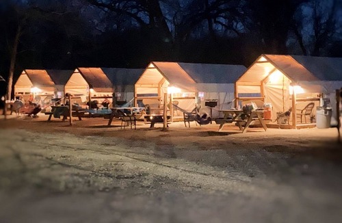 Fentress RV Rental | Charming Safari Tent on the San Marcos River near Kingsbury, Texas - Perfect for an Aquatic Adventure