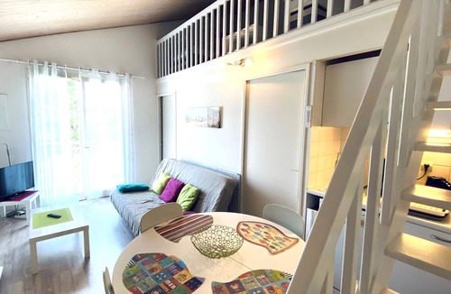 Chateau-d'Olonne Apartment | Charming T2 Mezzanine with Balcony, 700m from Beach, Well-Equipped, Calm Area