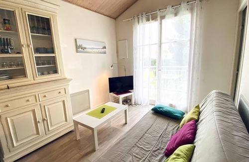 Chateau-d'Olonne Apartment | Charming T2 Mezzanine with Balcony, 700m from Beach, Well-Equipped, Calm Area