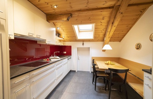 Engadin Scoul Apartment | Chasa Rontsch Madlaina: Charming 4.5 room penthouse flat with panoramic views in the centre of Ftan