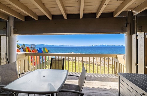 Tahoya Shores Condo | Chateau Chamonix 37 - Updated Tahoe Lakefront Condo with 2 Balconies, Beach Access, near Kings Beach