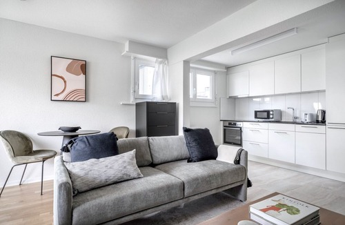 Altstetten Apartment | Chic Altstetten 1.5 Room w/Storage & W/D, nr Local Market, by Blueground