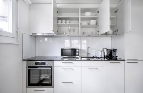 Altstetten Apartment | Chic Altstetten 1.5 Room w/Storage & W/D, nr Local Market, by Blueground