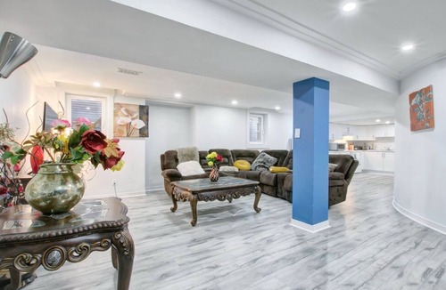 Oshawa House | Chic and modern basement with 2nLuxury Modern bedrooms with Separate Entrance